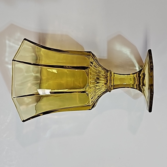 S/6 Vintage Retro Merry Mixture Jewel Tone Red Green Gold Glass Water Goblets - Picture 10 of 16